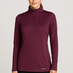 Eddie Bauer Women's 1/4 Zip Fleece-Lined Pullover – XL – Plum Purple